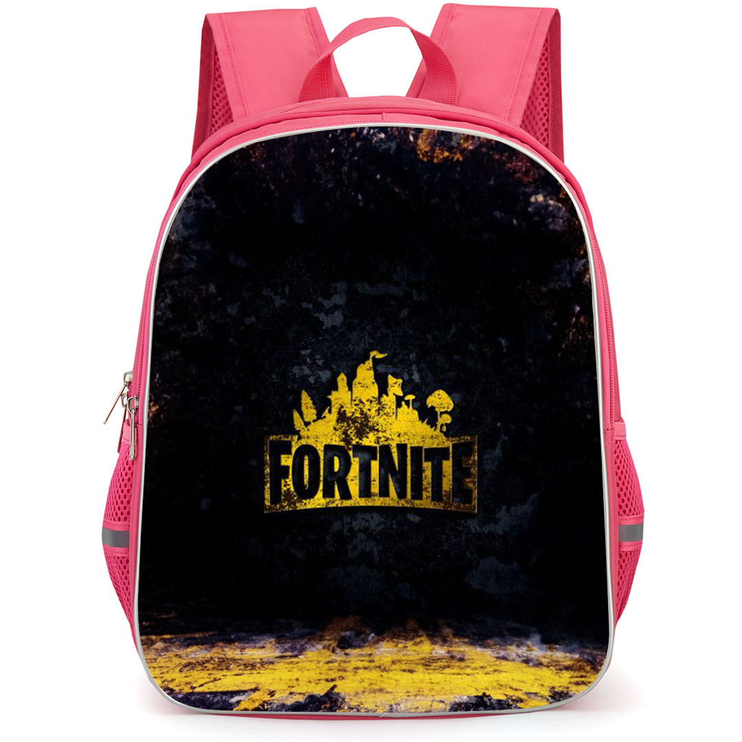Fortnite School Backpack StudentPack - Fortnite Yellow Logo On Black Background