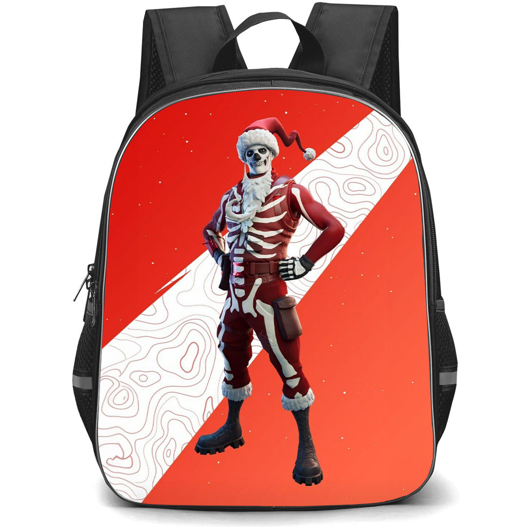 Fortnite School Backpack StudentPack - Yule Trooper Standing White Red Background