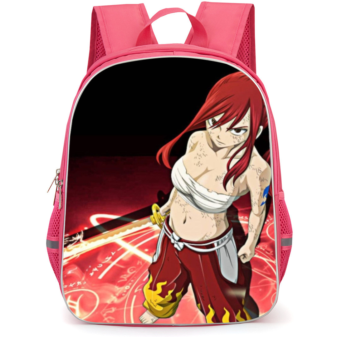 Fairy Tail Erza Scarlet Backpack StudentPack - Erza Scarlet Red Light Circle