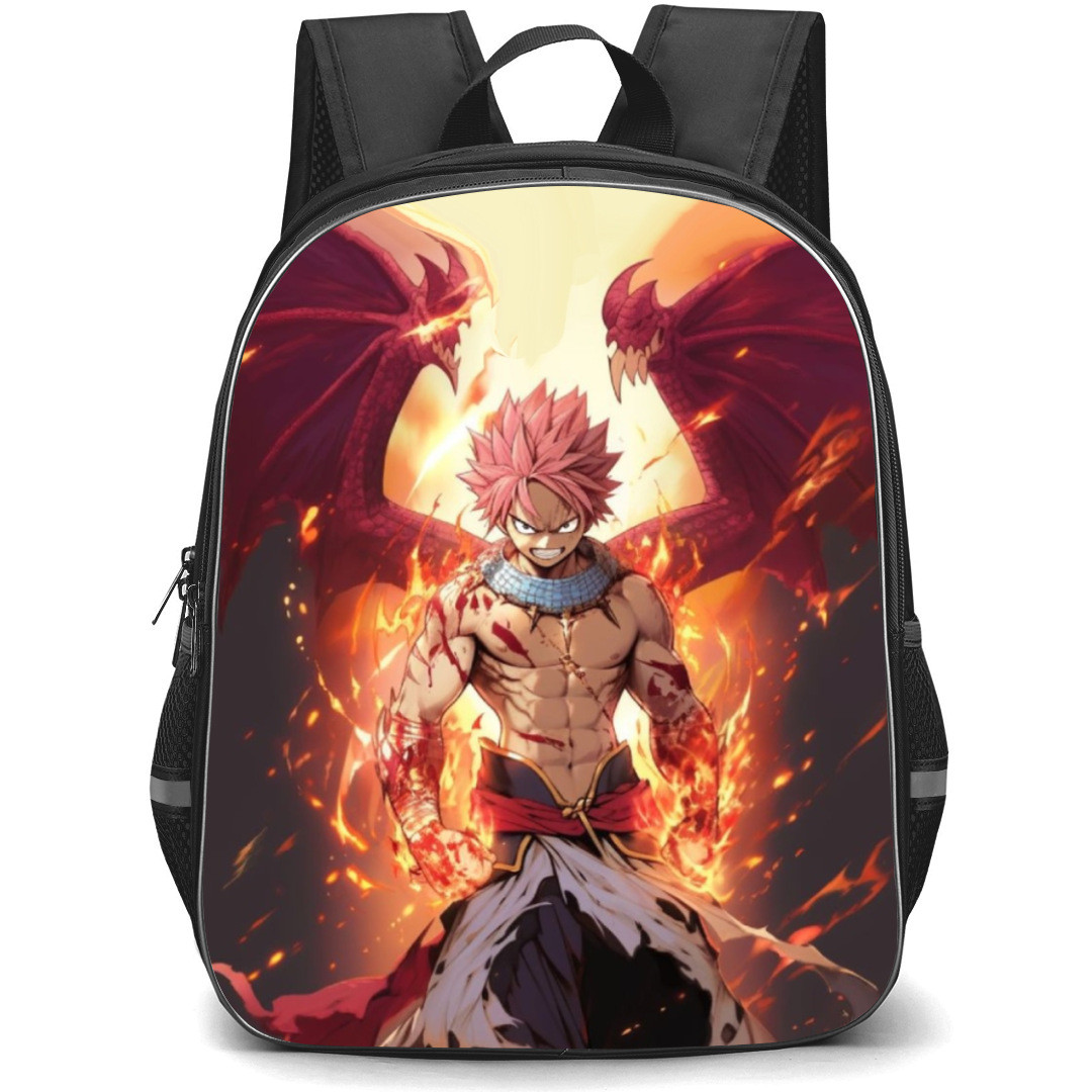 Fairy Tail Natsu Dragneel Backpack StudentPack - Natsu Dragneel Blood And Fire Portrait