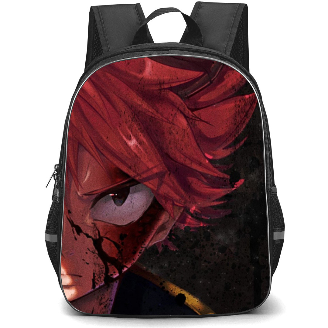 Fairy Tail Natsu Dragneel Backpack StudentPack - Natsu Dragneel Blood Face Side Portrait