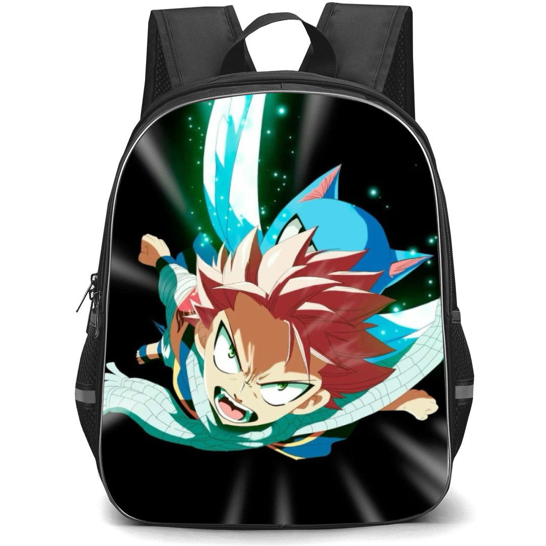Fairy Tail Natsu Dragneel Backpack StudentPack - Natsu Dragneel And Happy Fly Pop Head