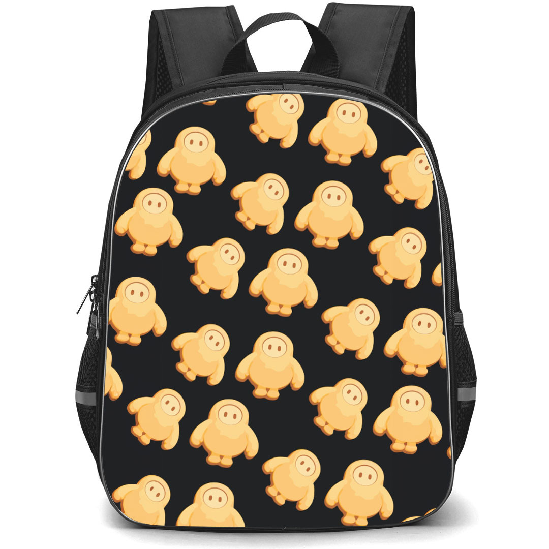 Fall Guys Backpack StudentPack - Fall Guys Pattern Art On Black Background