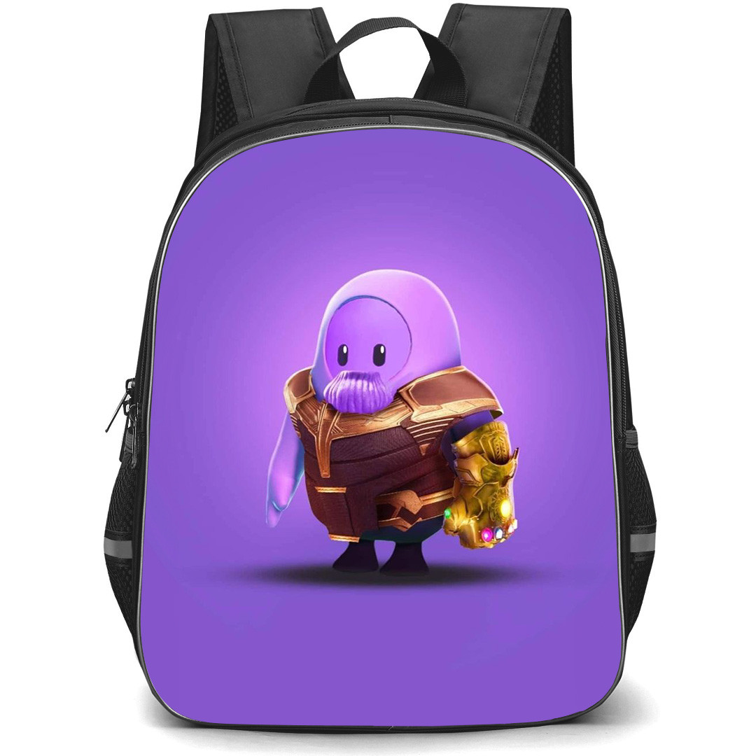Fall Guys Backpack StudentPack - Fall Guys Thanos Standing On Purple Background