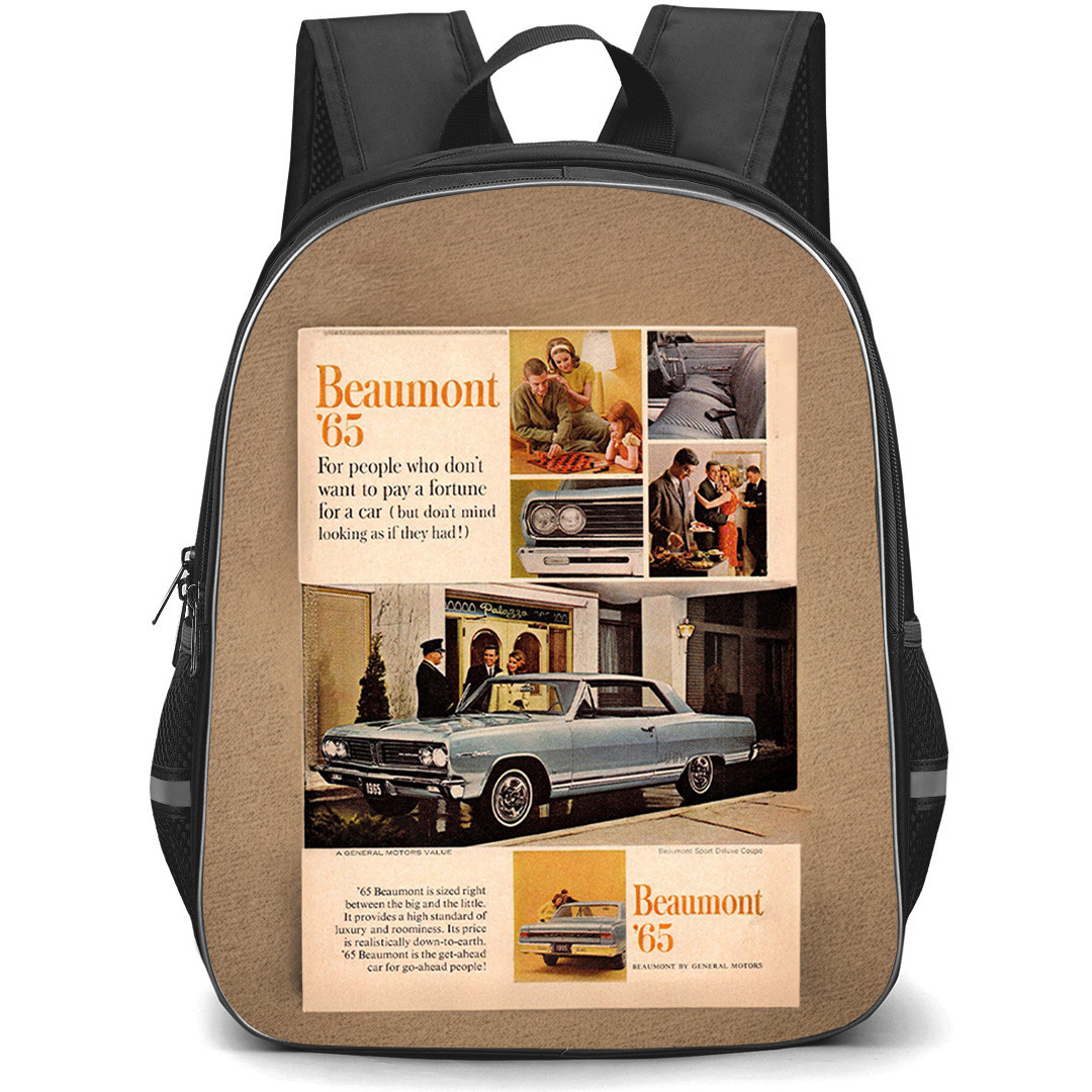 1965 Beaumont Sport Deluxe Backpack School Bag StudentPack - 1965 Beaumont Sport Deluxe Coupe Advertisement Retro Poster