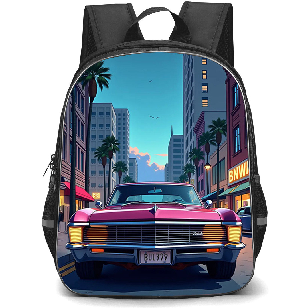 1967 Buick Riviera Backpack School Bag StudentPack - 1967 Buick Riviera Digital Illustration Art Poster