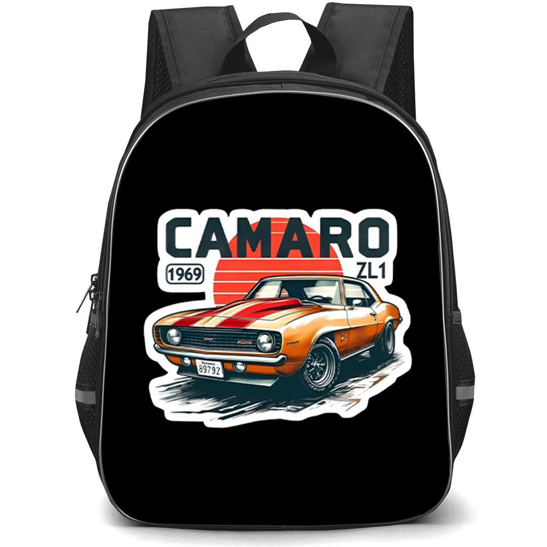 1969 Chevrolet Camaro ZL1 Backpack School Bag StudentPack - 1969 Chevrolet Camaro ZL1 Retro Illustration Art Sticker