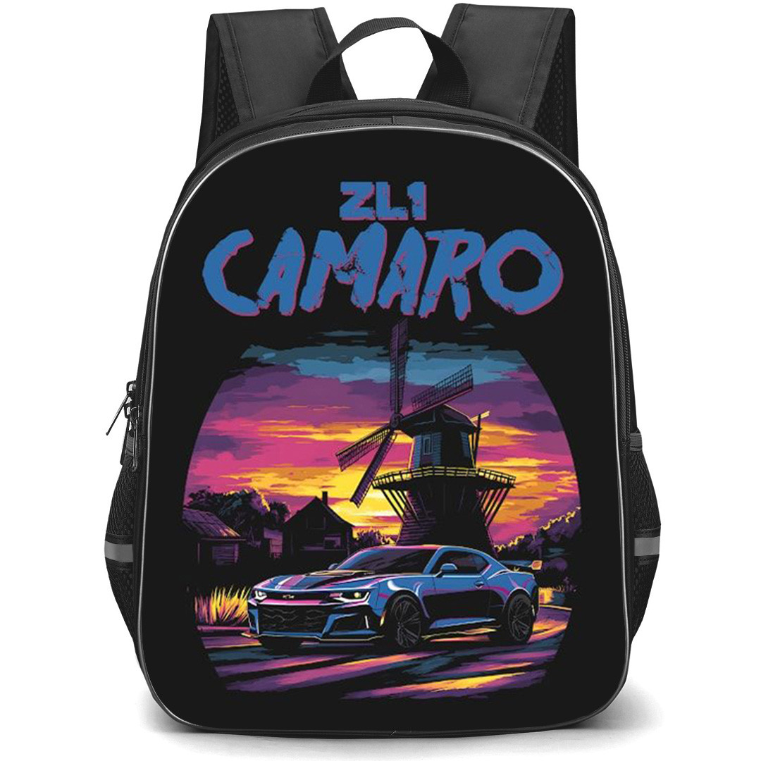 Chevrolet Camaro ZL1 Backpack School Bag StudentPack - Chevrolet Camaro ZL1 Illustration Art On Black Background