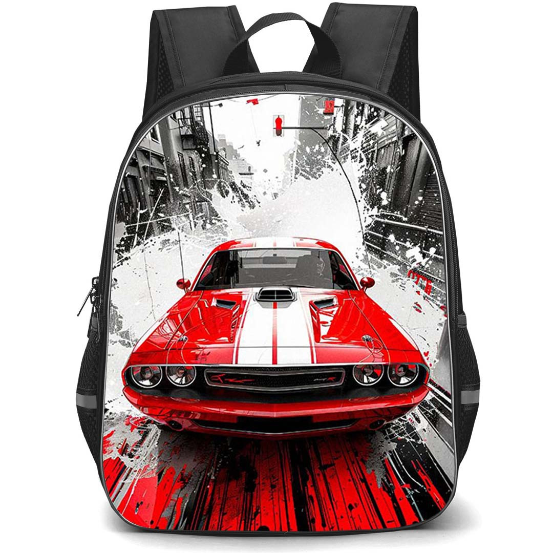 Dodge Challenger Backpack School Bag StudentPack - Dodge Challenger City Streets Performance Poster