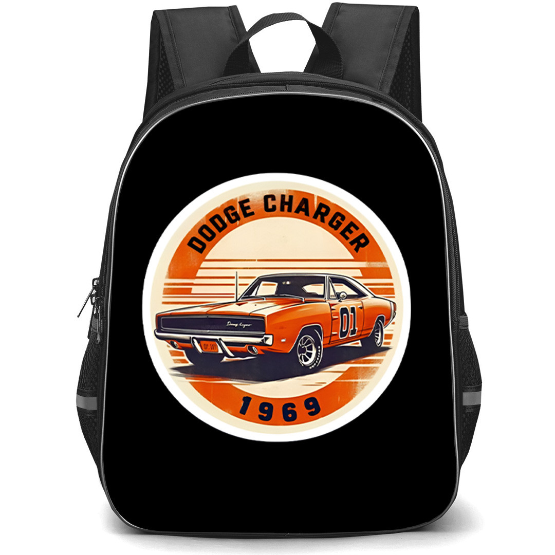 1969 Dodge Charger Backpack School Bag StudentPack - 1969 Dodge Charger Illustration Art Round Sticker