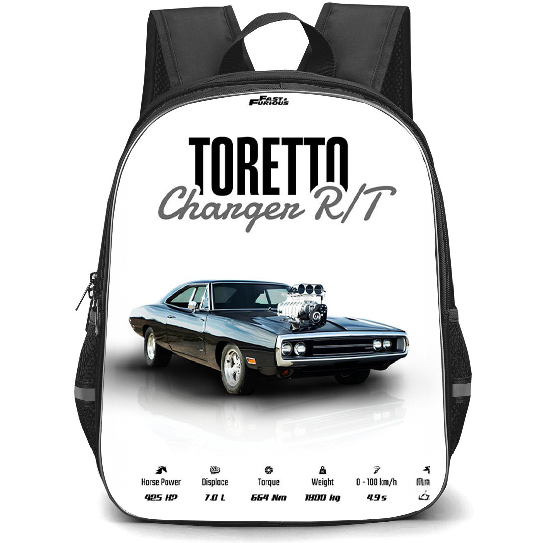 1970 Dodge Charger RT Backpack School Bag StudentPack - 1970 Dodge Charger RT Dominic Toretto Fast And Furious Poster