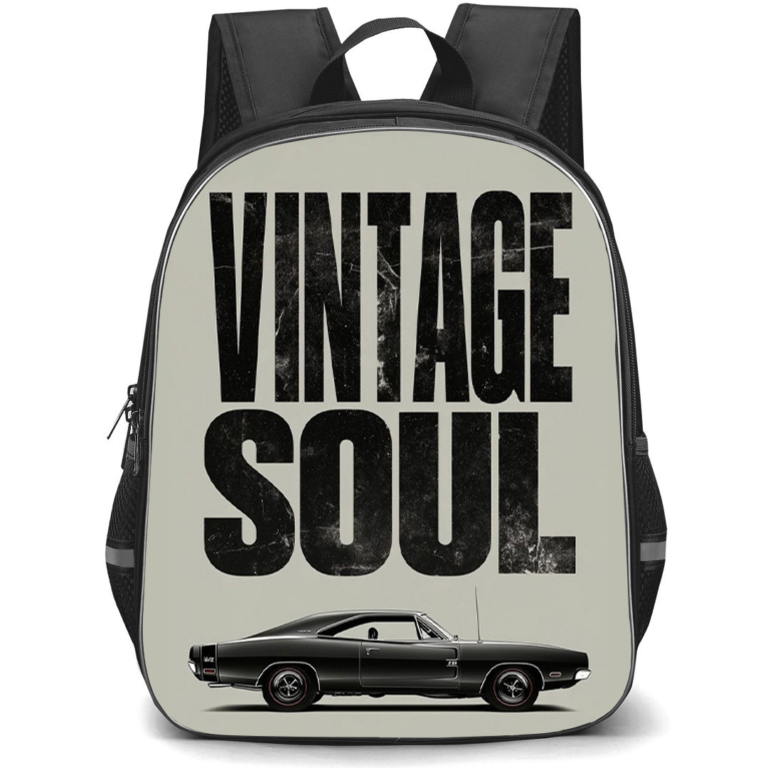 1970 Dodge Charger Backpack School Bag StudentPack - 1970 Dodge Charger Vintage Soul Retro Poster