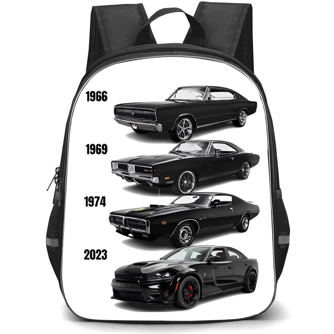 Dodge Charger Backpack School Bag StudentPack - Dodge Charger Evolution 1966 - 2023 Sticker