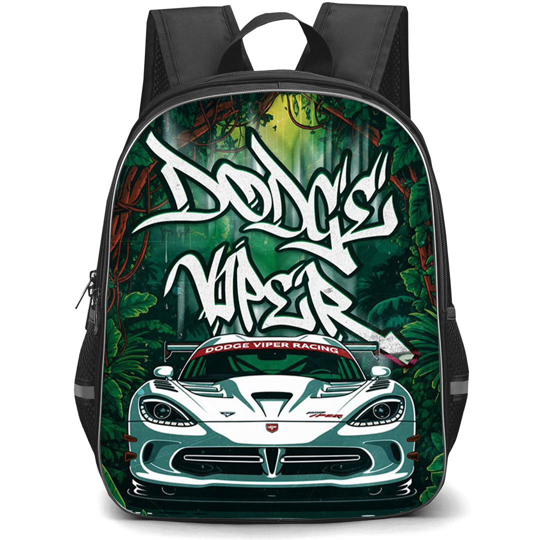 2016 Dodge Viper ACR Backpack School Bag StudentPack - 2016 Dodge Viper ACR Illustration At On Graffiti Style Font