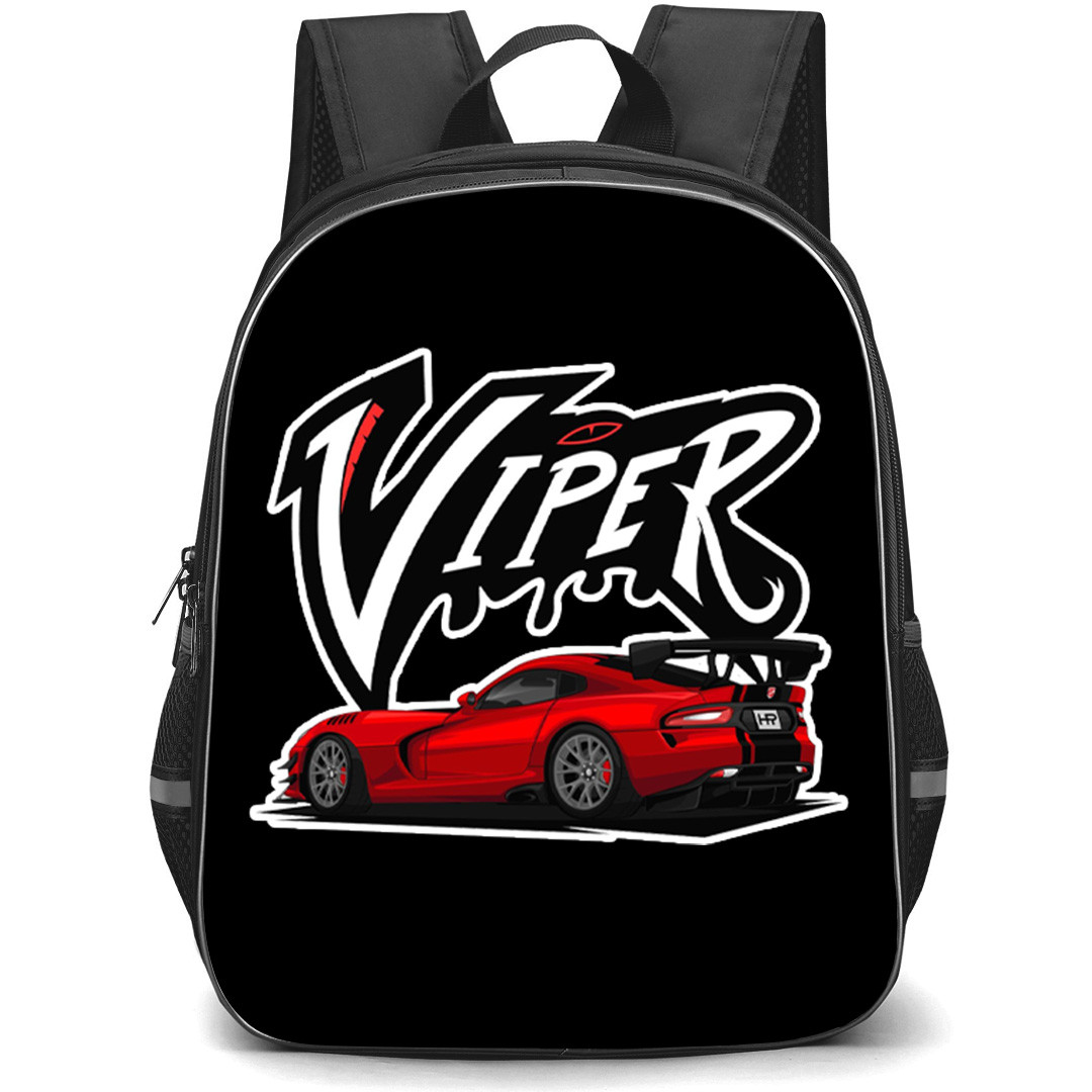 Dodge Viper Backpack School Bag StudentPack - Dodge Viper Red Illustration Art Sticker