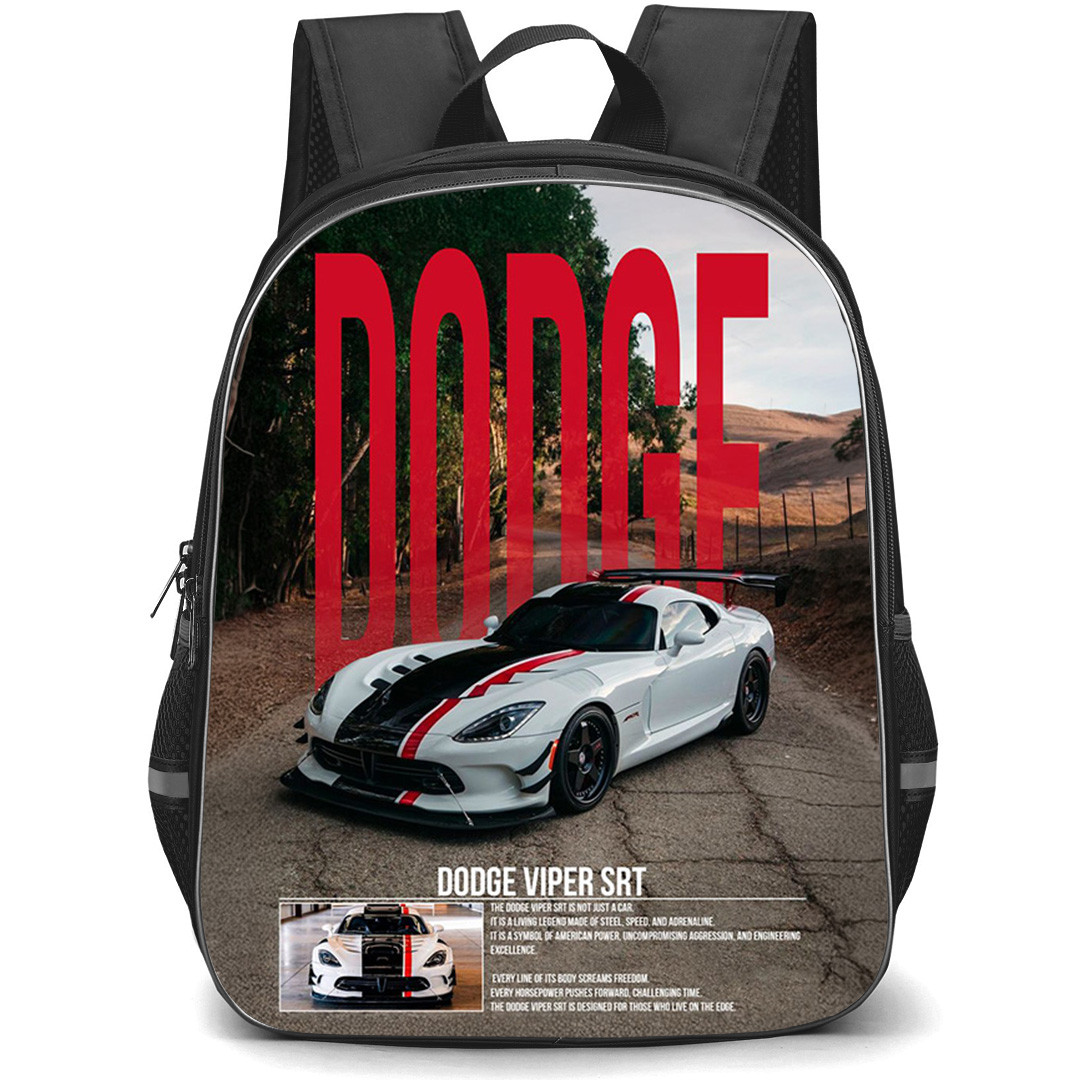 Dodge Viper SRT Backpack School Bag StudentPack - Dodge Viper SRT White On Red Typography Background Poster