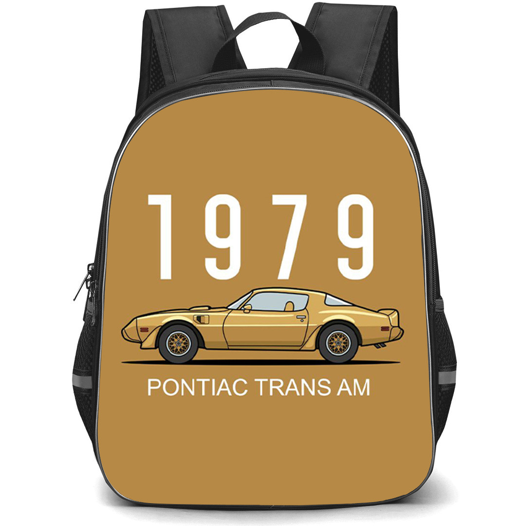 Pontiac Backpack School Bag StudentPack - 1979 Pontiac Trans AM Illustration Art On Brown Background