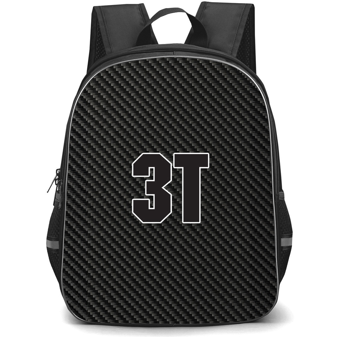 3T Backpack School Bag StudentPack - 3T Bike Brand Logo On Carbon Fiber Background
