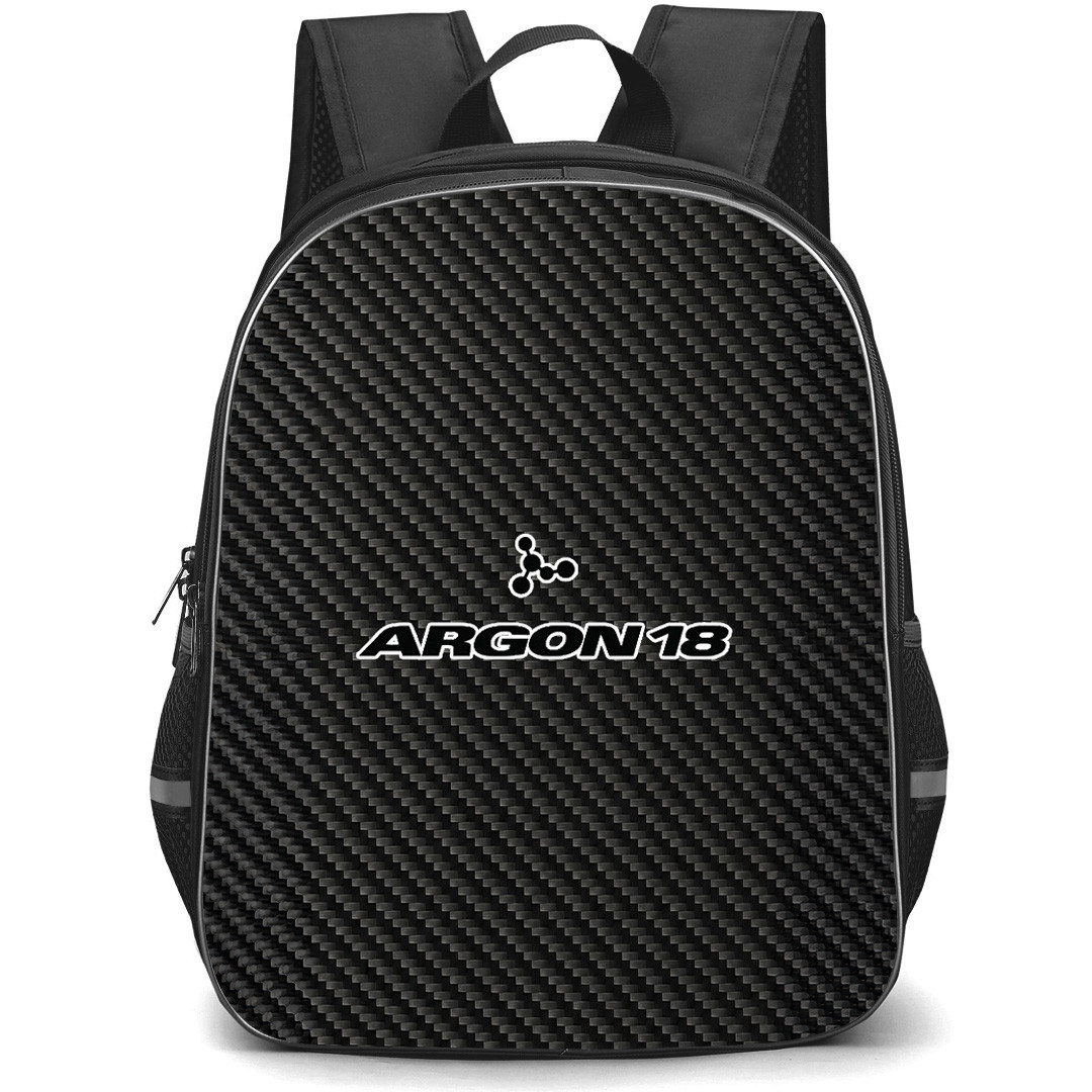 Argon 18 Backpack School Bag StudentPack - Argon 18 Bike Brand Logo On Carbon Fiber Background