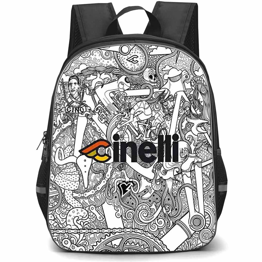 Cinelli Backpack School Bag StudentPack - Cinelli Hand Drawn Cycling Theme Poster