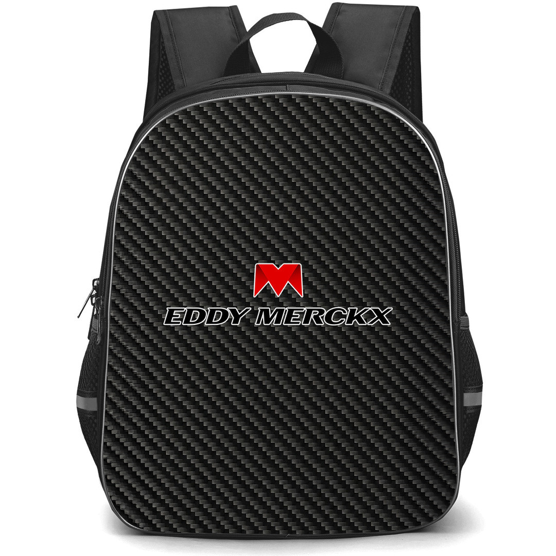 Eddy Merckx Backpack School Bag StudentPack - Eddy Merckx Bike Brand Logo On Carbon Fiber Background