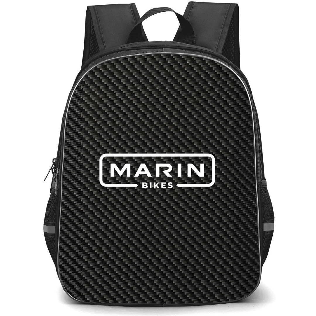 Marin Backpack School Bag StudentPack - Marin Bike Brand Logo On Carbon Fiber Background