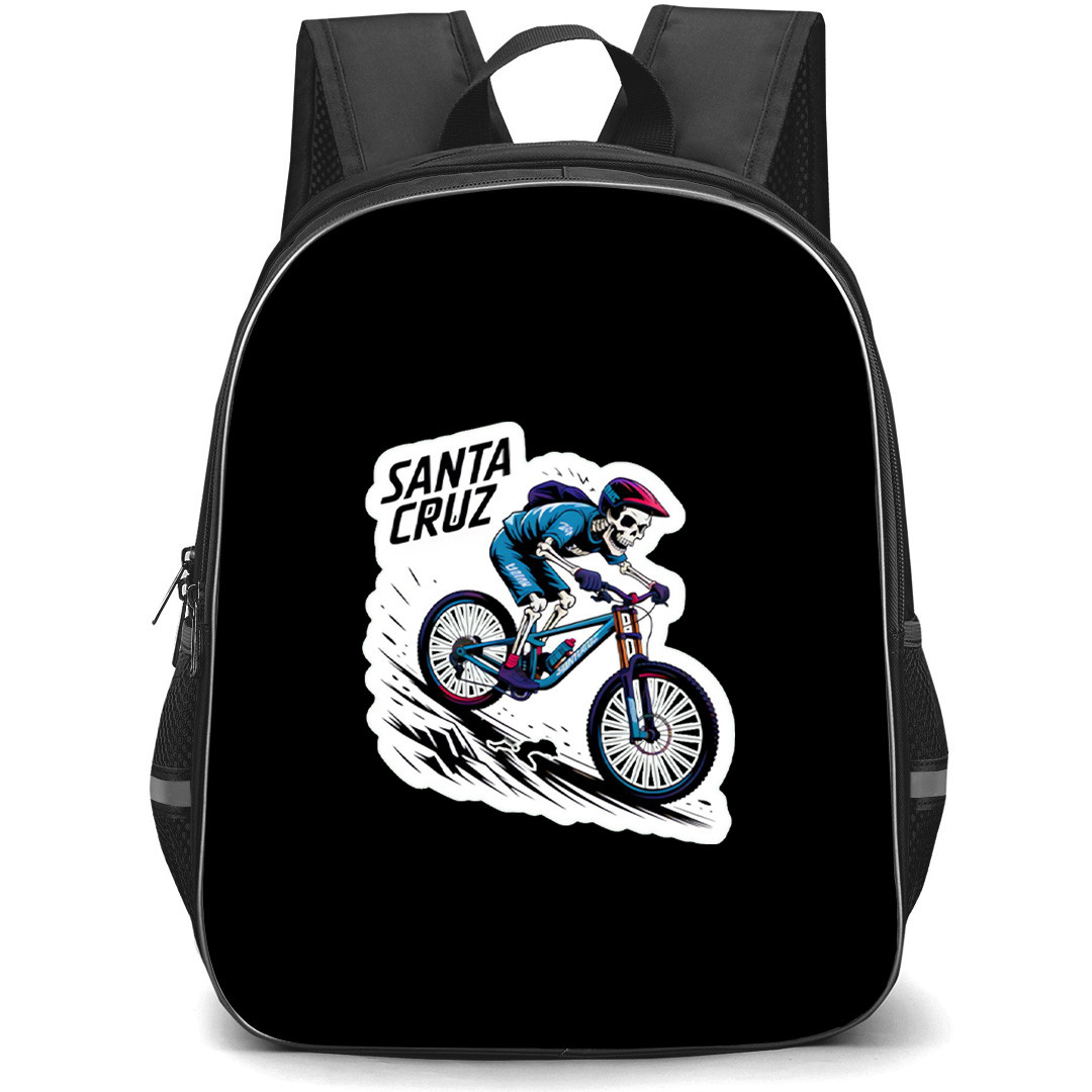 Santa Cruz Backpack School Bag StudentPack - Santa Cruz Downhill Rider Illustration Art Sticker