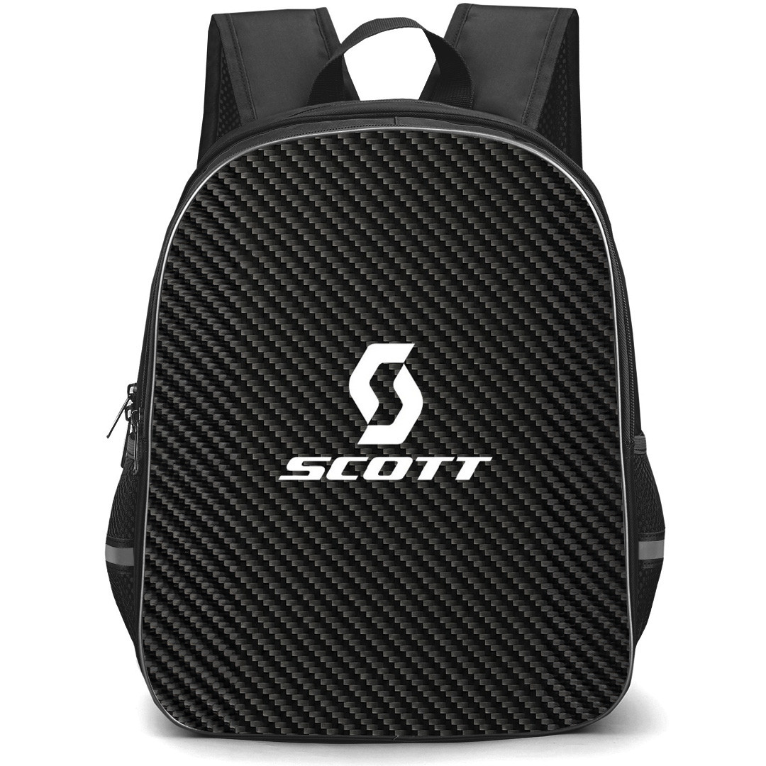 Scott Backpack School Bag StudentPack - Scott Bike Brand Logo On Carbon Fiber Background