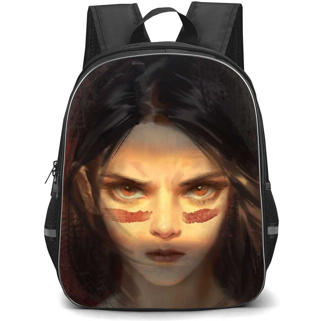 Alita Battle Angel Backpack StudentPack - Alita Battle Angel Cute Alita Portrait Oil Painting
