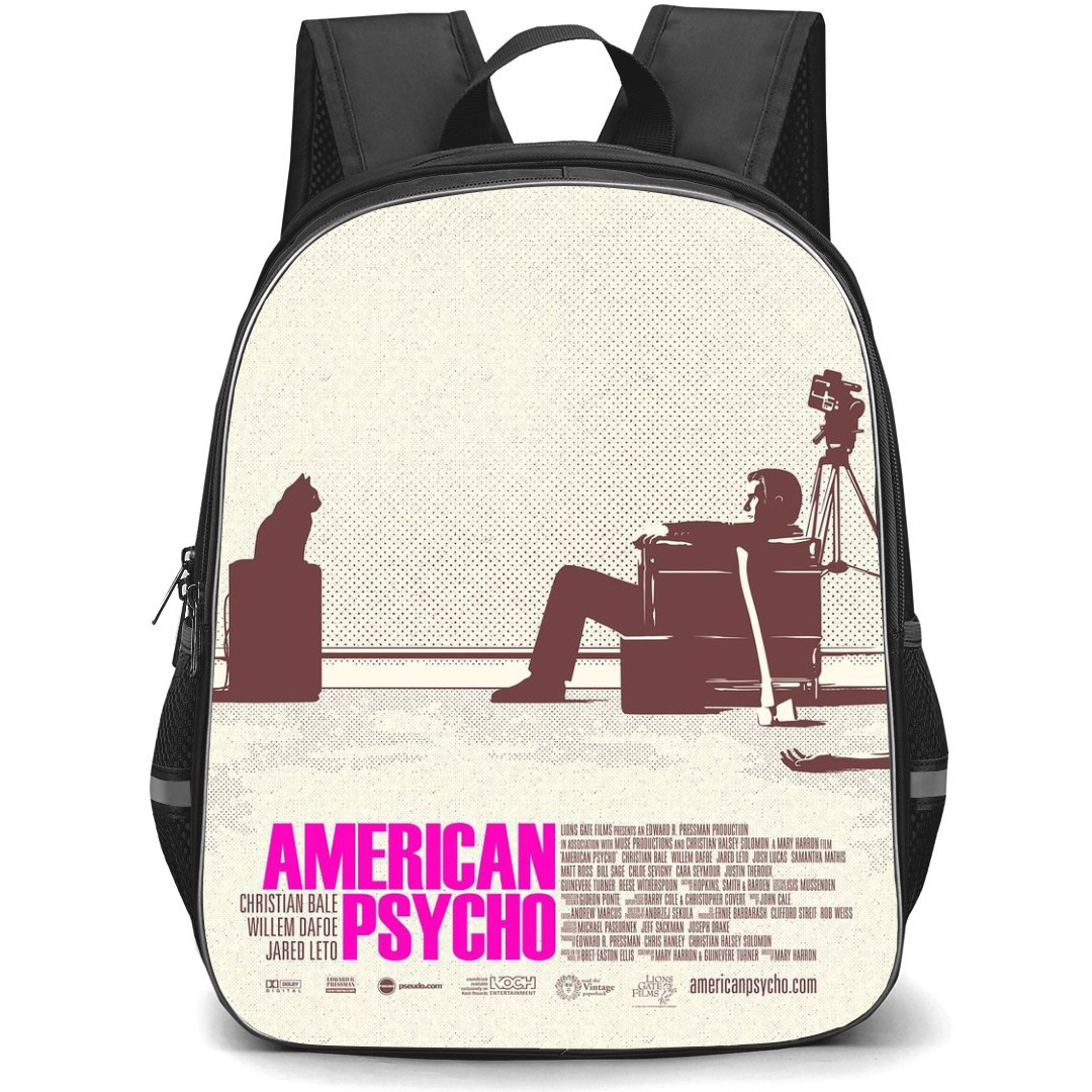 American Psycho Backpack StudentPack - American Psycho Minimalist Poster Beige Background