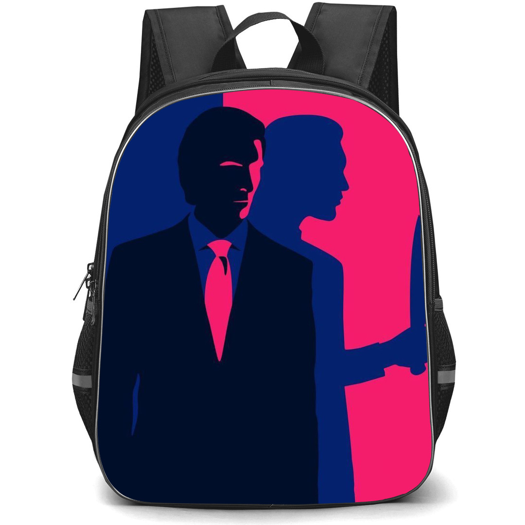 American Psycho Backpack StudentPack - American Psycho Pink Purple Color Minimalist Poster