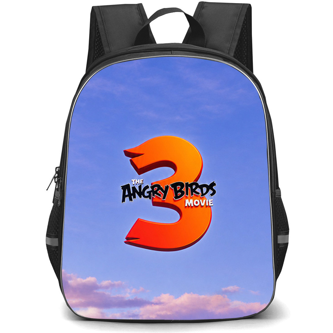 The Angry Birds Movie 3 Backpack School Bag StudentPack - The Angry Birds Movie 3 Logo On Sky Background
