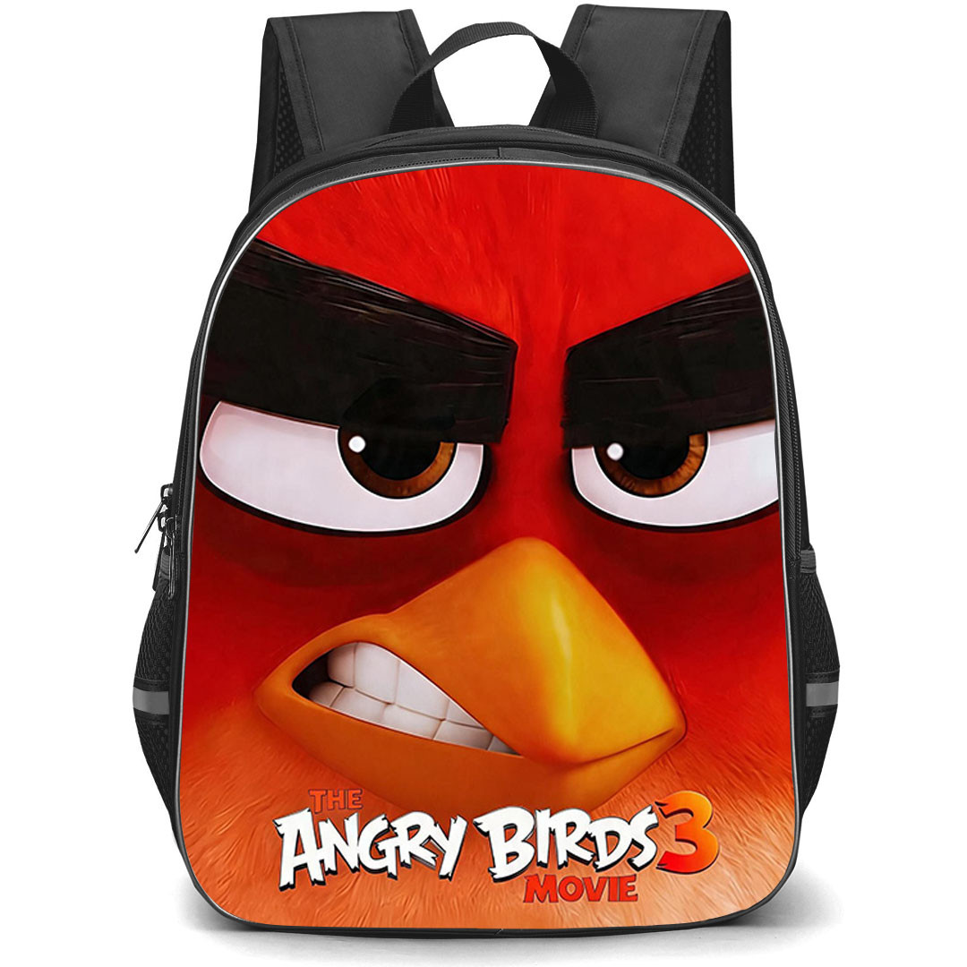 The Angry Birds Movie 3 Red Backpack School Bag StudentPack - Red Close-Up and Official Logo Poster
