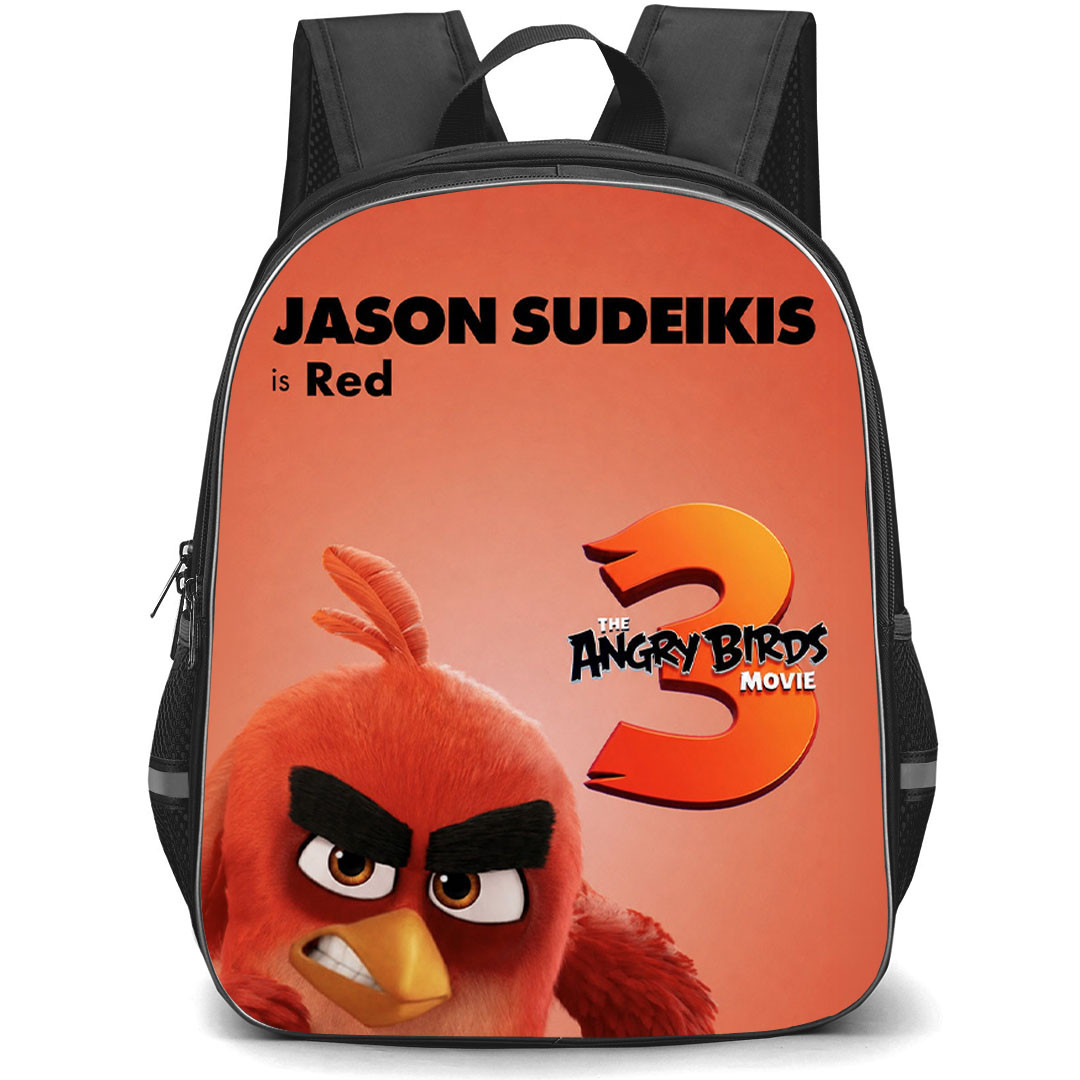 The Angry Birds Movie 3 Red Backpack School Bag StudentPack - Red And Official Movie Logo Poster