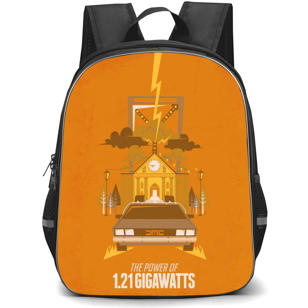 Back To The Future Backpack StudentPack - Back To The Future 121 GIGAWATTS Orange Minimalist Poster
