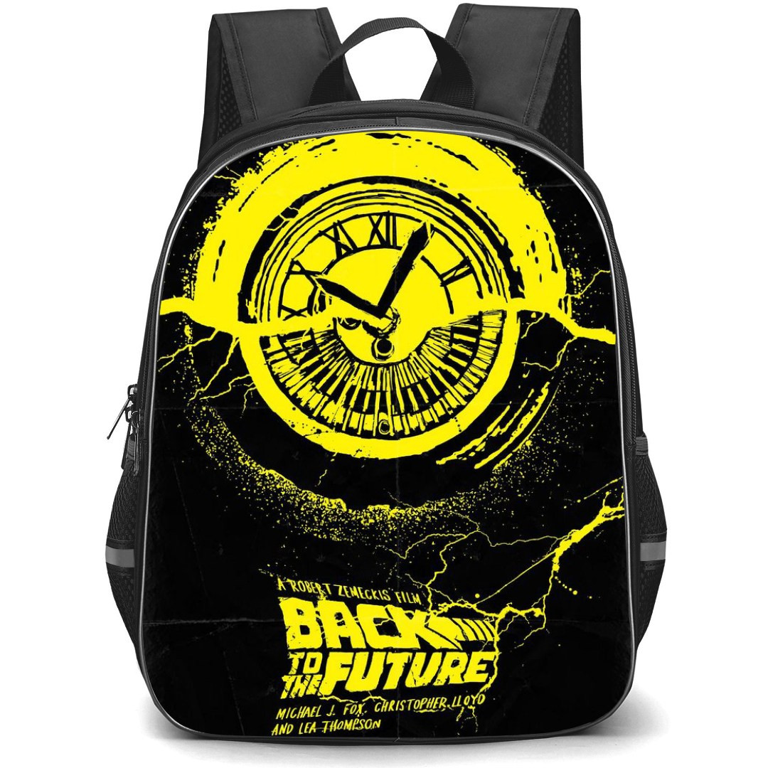 Back To The Future Backpack StudentPack - Back To The Future Doc Brown & The Clock Tower Yellow Illustration