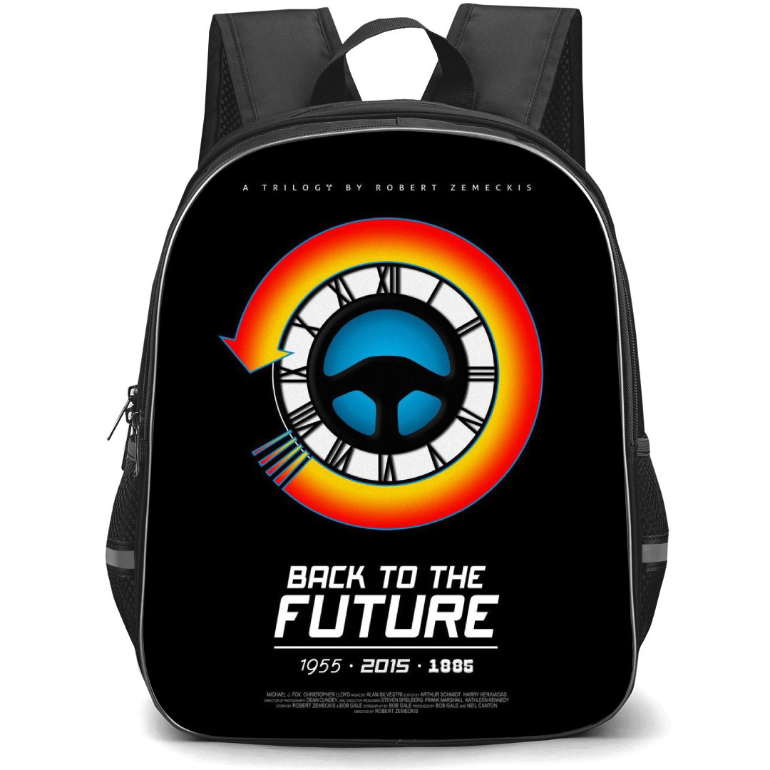 Back To The Future Backpack StudentPack - Back To The Future Logo On Black Background