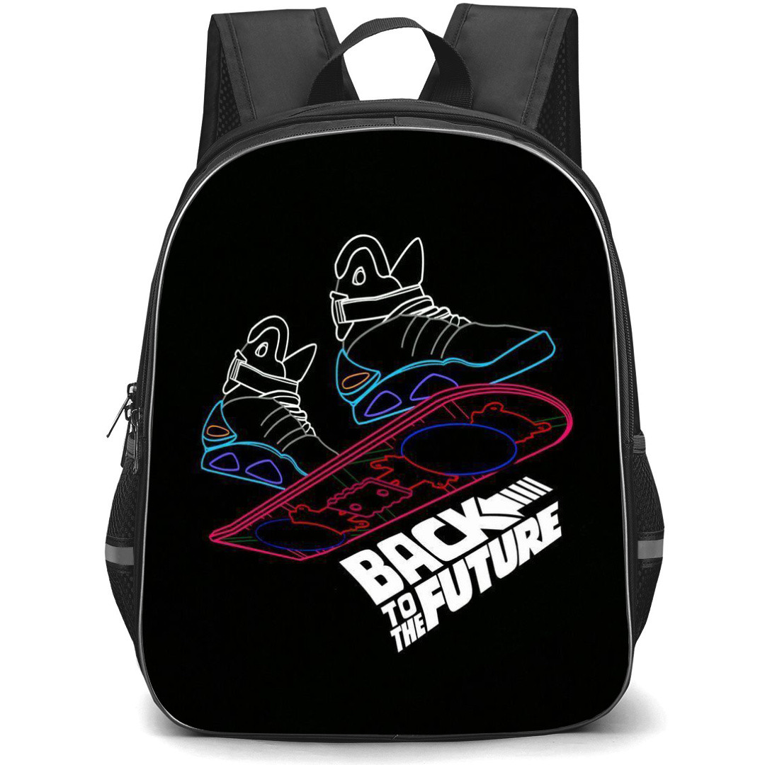 Back To The Future Backpack StudentPack - Back To The Future Nike Air Mag Neon Drawing On Black Background