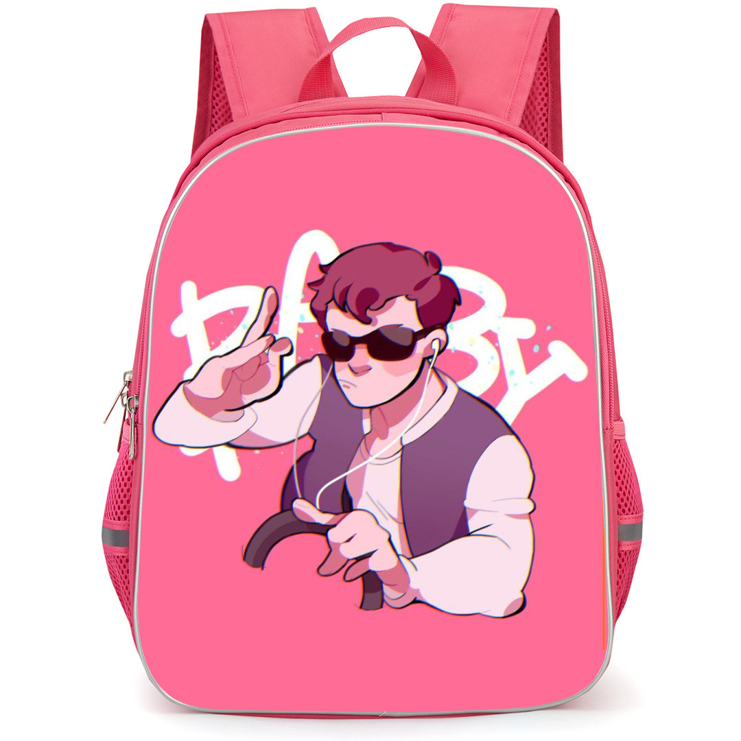 Baby Driver Backpack StudentPack - Baby Driver Cartoon Art Pink Background