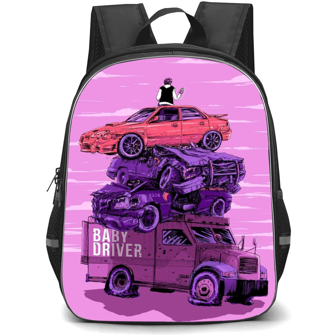 Baby Driver Backpack StudentPack - Baby Driver Movie Poster Illustration By Barry Blankenship