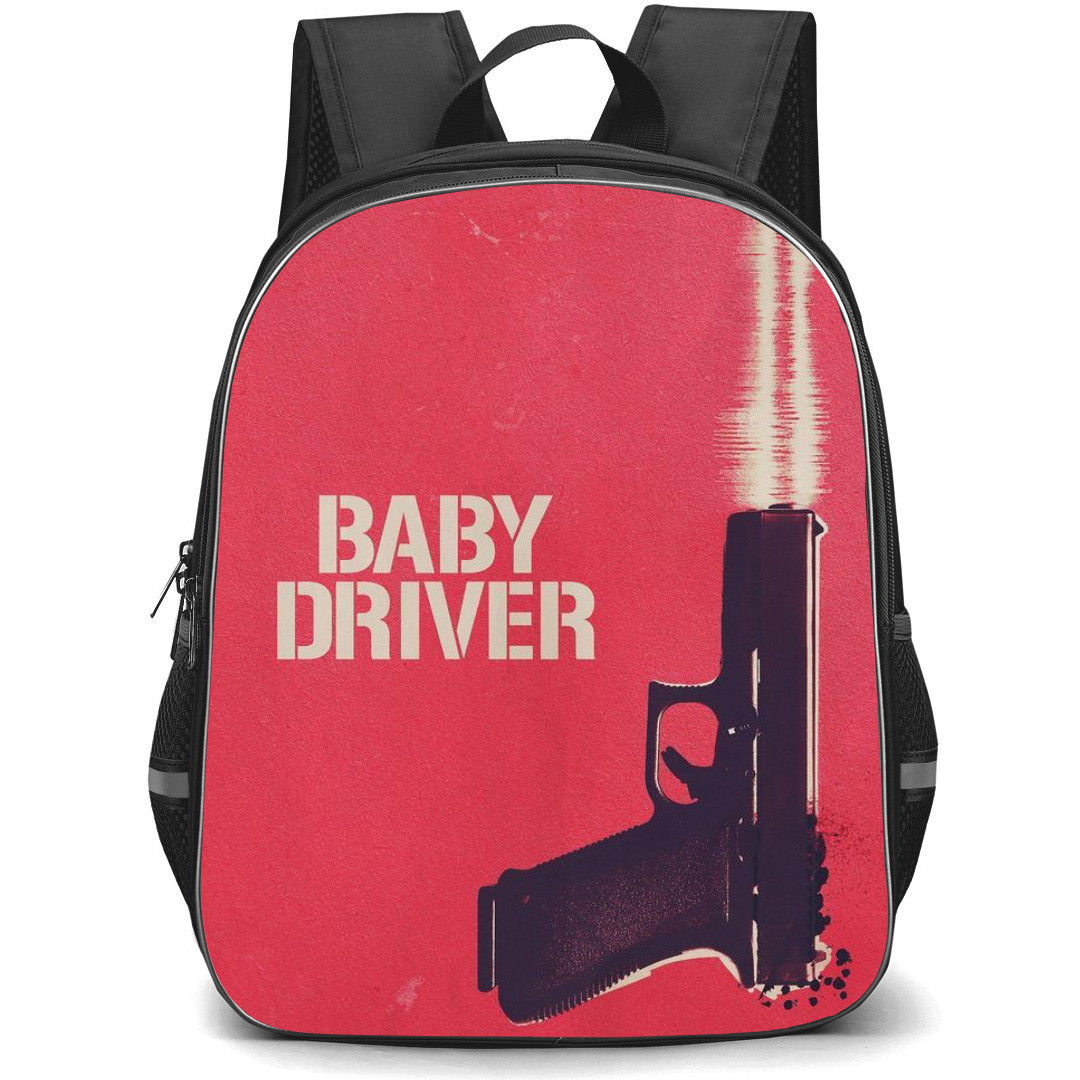 Baby Driver Backpack StudentPack - Baby Driver Motion Poster Red Background