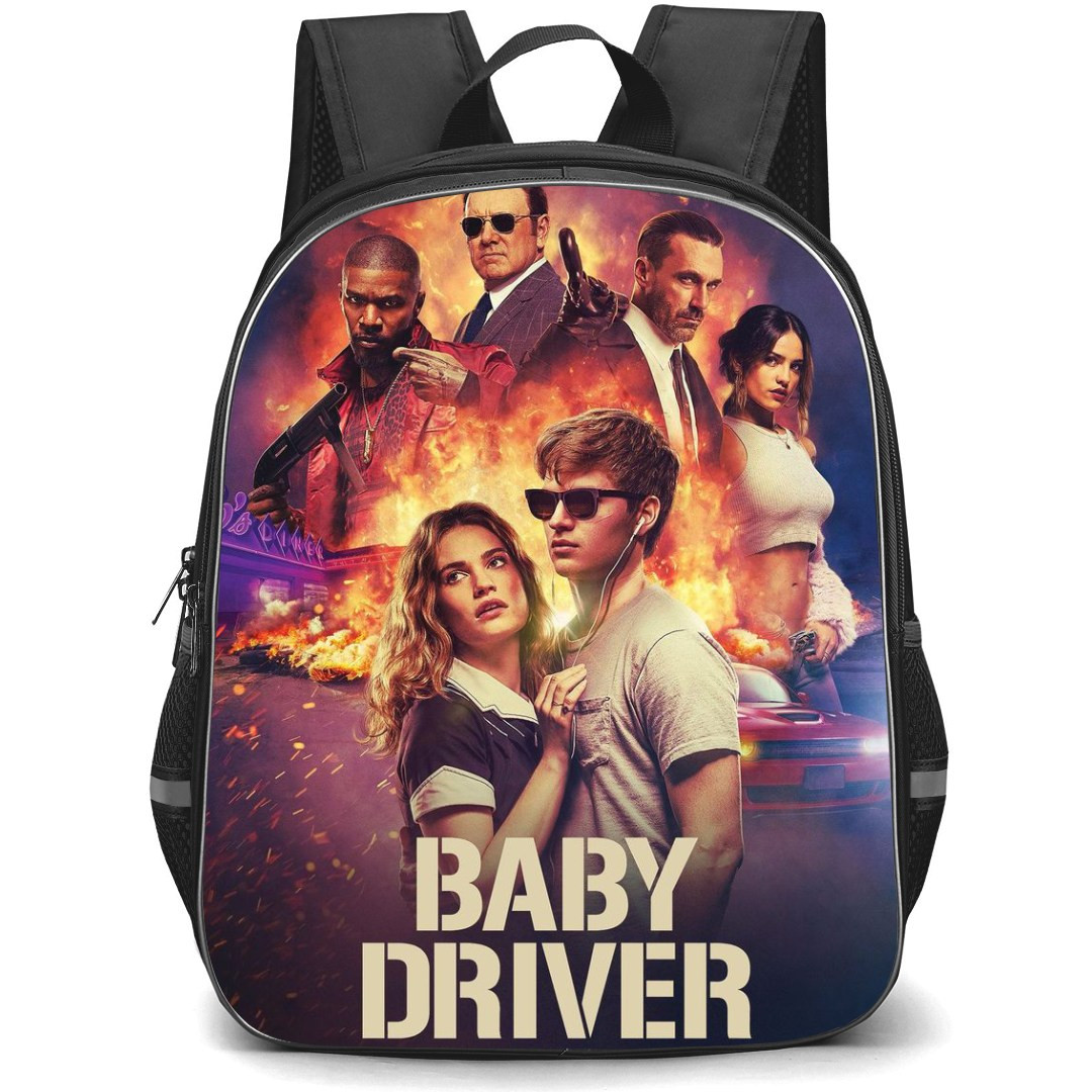 Baby Driver Backpack StudentPack - Baby Driver Movie Official Poster 2017