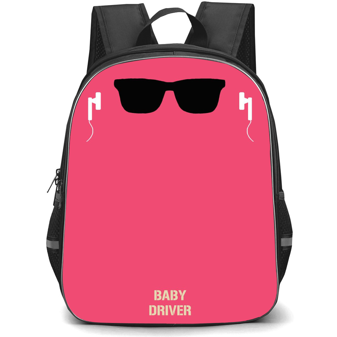 Baby Driver Backpack StudentPack - Baby Driver Pink Minimalist Poster