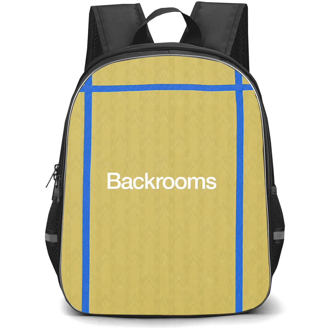Backrooms Backpack School Bag StudentPack - Backrooms Blue Exit Door Poster