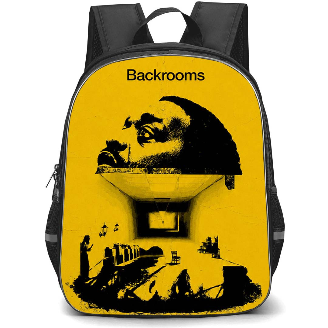 Backrooms Backpack School Bag StudentPack - Backrooms Entity Illustration Poster