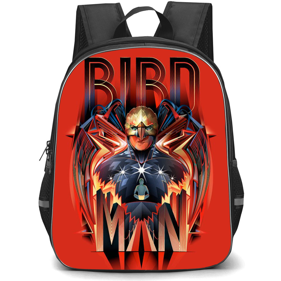 Birdman Backpack StudentPack - Birdman vector Collaboration Art On Red Background