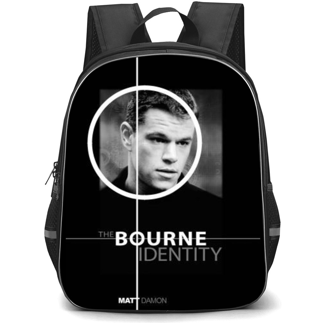 Bourne Identity Backpack StudentPack - Bourne Identity 2000 Movie Grayscale Poster