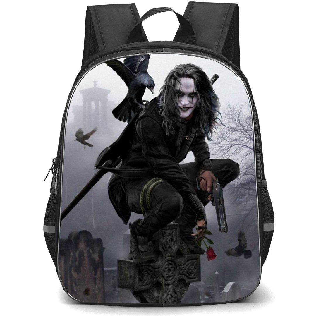 The Crow Eric Draven Backpack StudentPack - Eric Draven Sitting on Tombstone Illustration