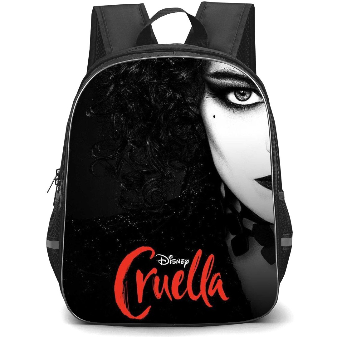 Cruella Backpack StudentPack - Cruella Movie Cruella De Vil Half Face Grayscale Portrait