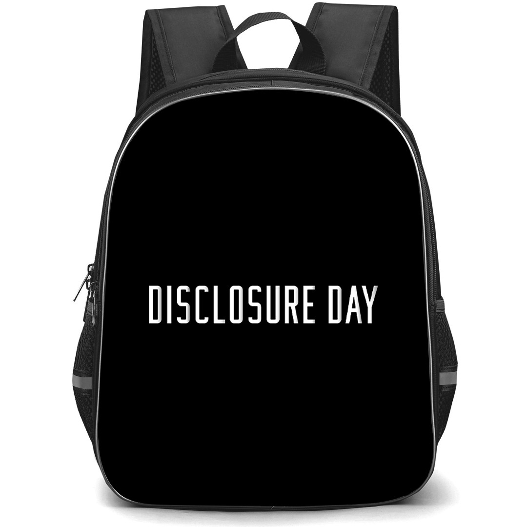 Disclosure Day Backpack School Bag StudentPack - Disclosure Day White Text Logo Sticker